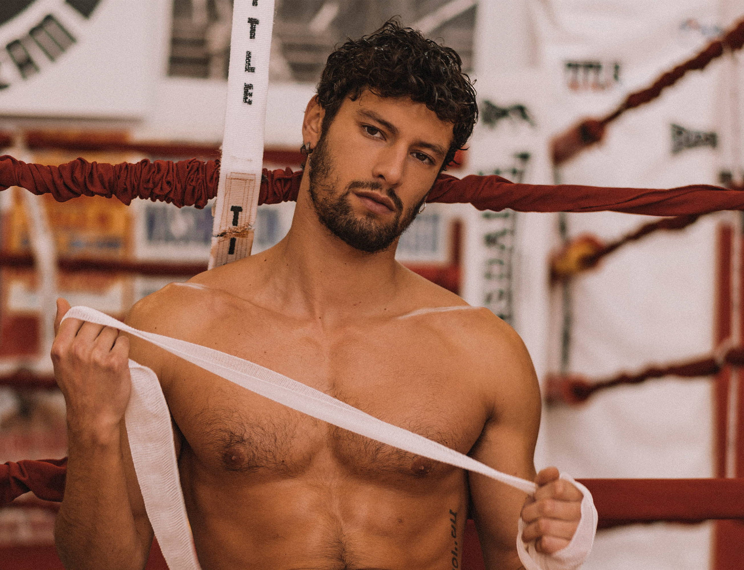 Jhonatan Mujica shares his experience shooting Fight Club for Yummy Issue Six naked in a boxing club